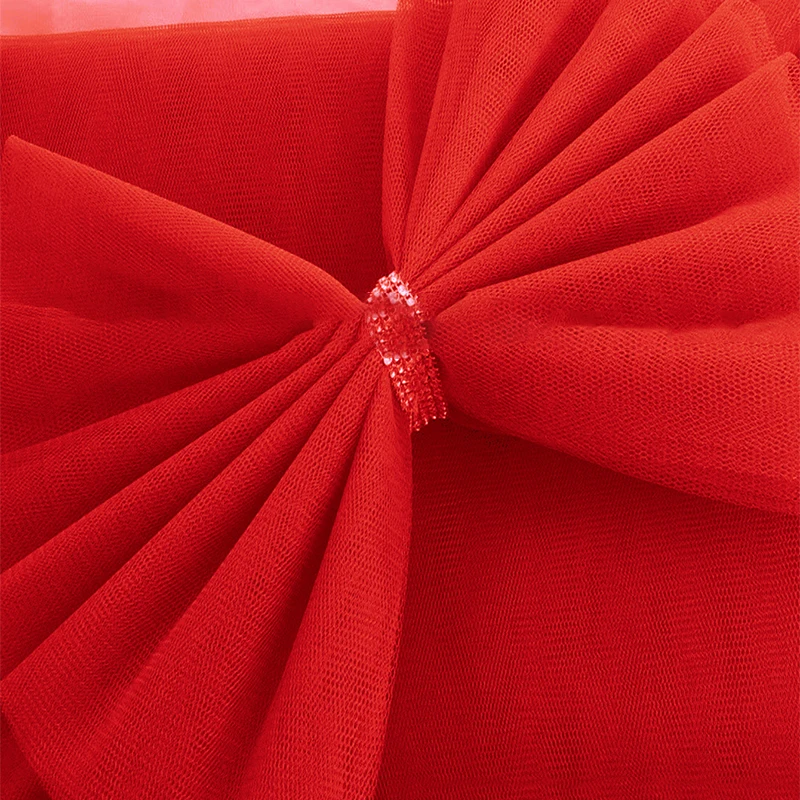 Description Picture 3 of itemDiamond-inlaid Christmas Red Organza Ribbon Bow Door Xmas Tree Fireplace Home Cupboard New Year Decoration Party Redbow Ornament