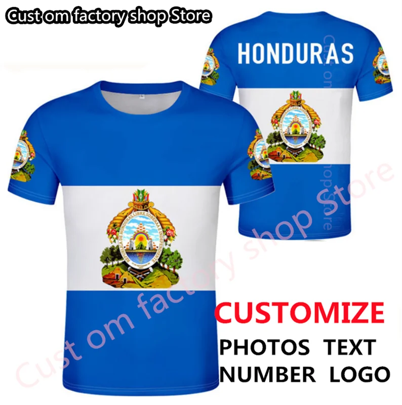 Honduras T Shirt Diy Free Custom Made Name Number Hat T-Shirt Nation Flags Hn Country Print Photo Logo Abbigliamento Spagnolo Honduran