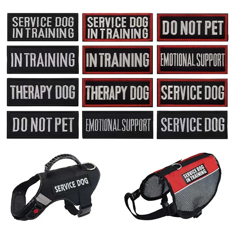 Servicetherapie-Hund im Training, emotionale Unterstützung, Stoffaufkleber, bestickter Hakenschlaufen-Patch, taktische Moralabzeichen für Weste