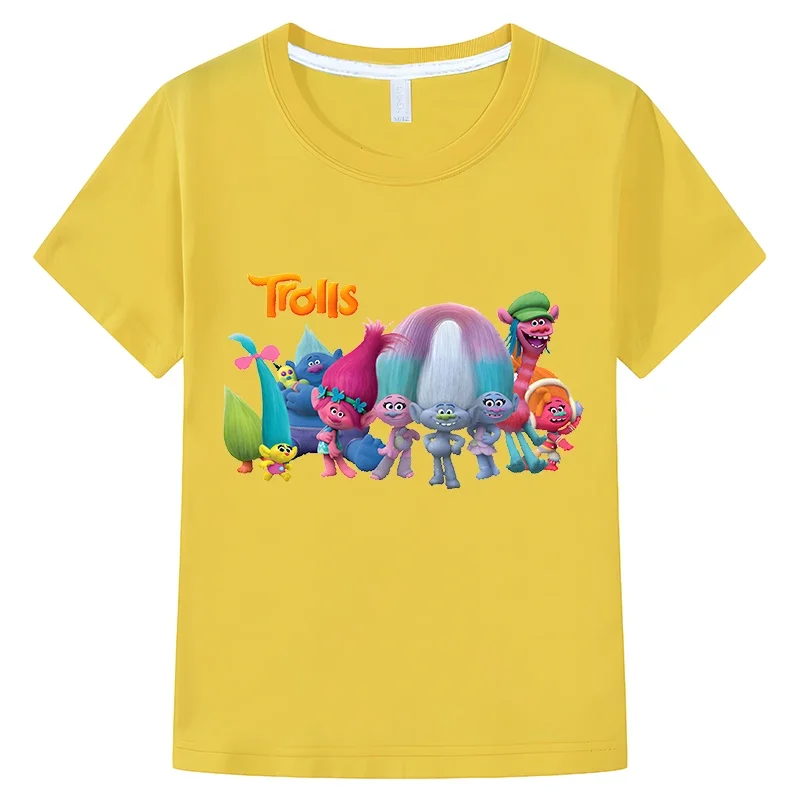 Summer Fantasia Balloon Trolls Clothes Girls T-shirt Children Tee Boys 100%Cotton Short Sleeve Tops y2k kids clothes Cotton 2