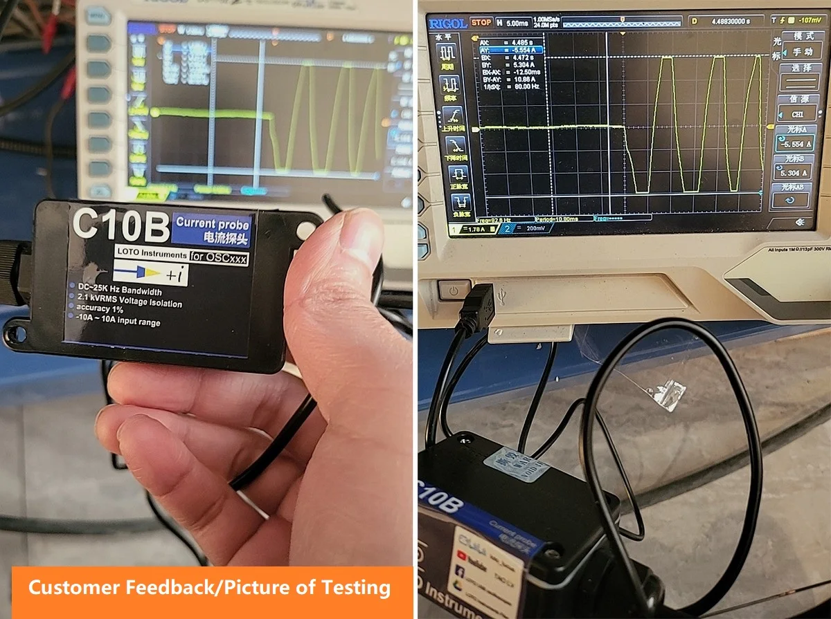 LOTO Standard Current Probe(Current Clip), Model C10B, AC/DC, 25KHz, Universally Compatible Oscilloscope Current Probe oscilloscope probe