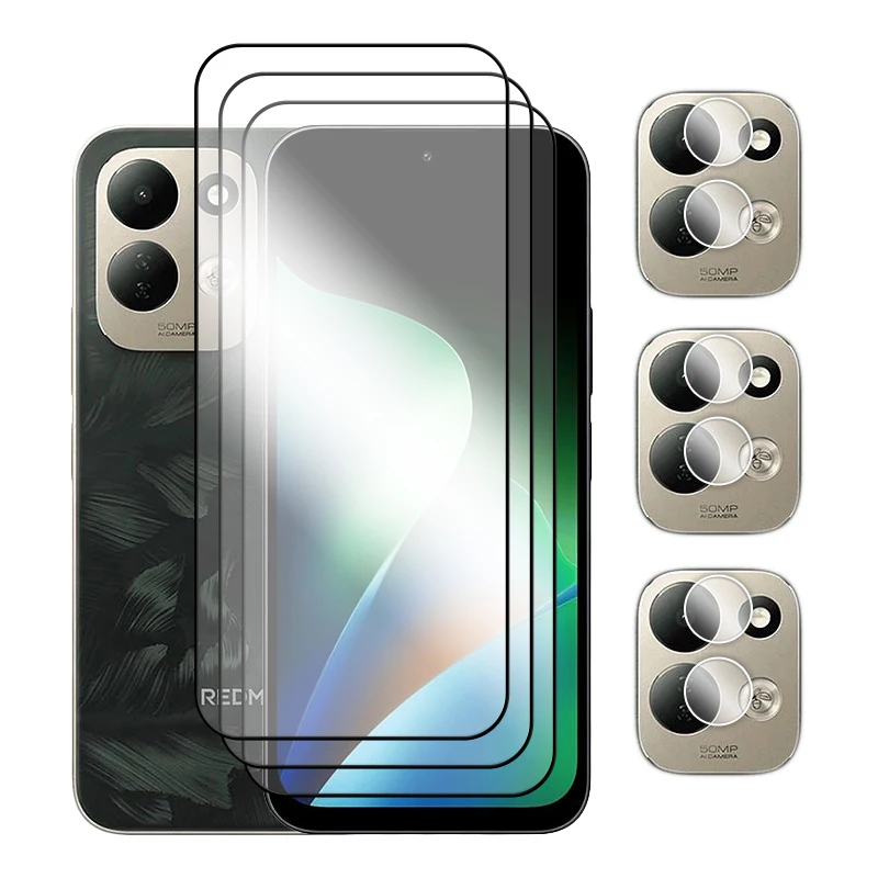 Premium 6-in-1 Full Cover Tempered Glass Screen and Lens Protector