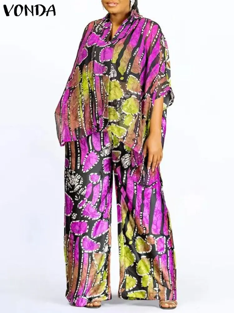 

Костюм VONDA женский длинный в богемном стиле, с винтажным принтом, топ с рукавом 2024 и длинные брюки