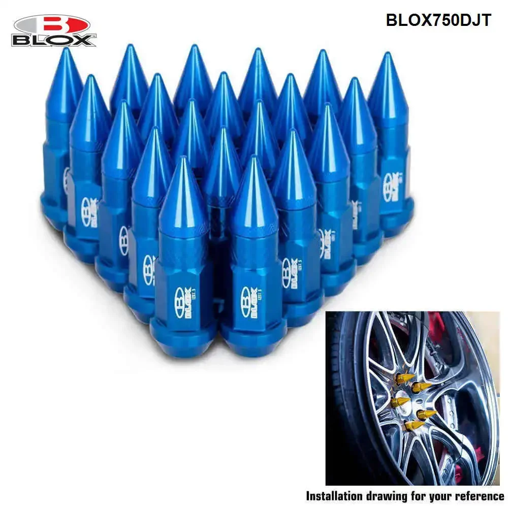 Blox Racing Jdm Style 50MM Aluminium Extended Tuner Lug Nuts With Spike 20PCS/SET For Wheels Rims M12X1.25 / M12X1.5 BLOX750DJT wheel nut caps screw caps wheel nut covers bolt nut covers