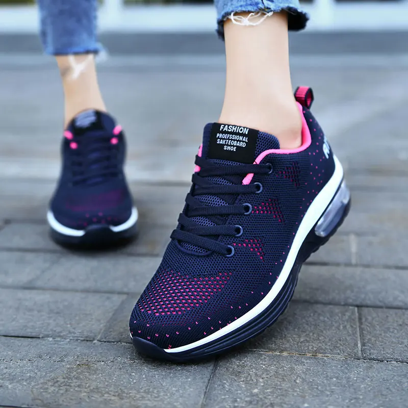 Running Shoes Women Running Shoes Fashion Casual Sneakers Mesh Lace Up Thickening High Shoes