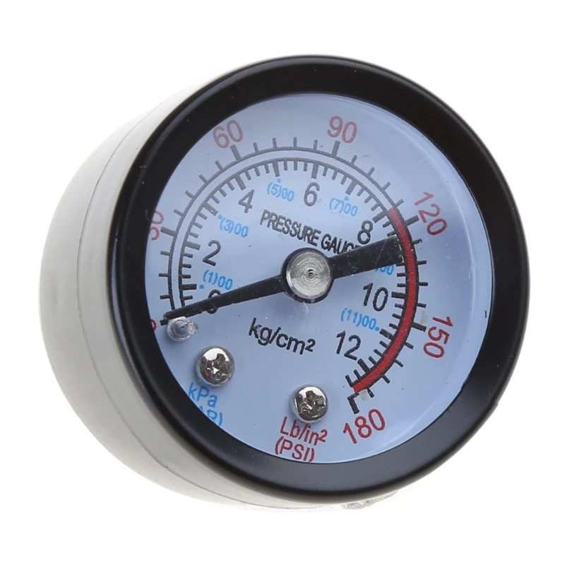 0~180PSI 0-12Bar Utility Air Pressure Gauge Fittings Connection for Air Compressor Water Oil Gas Diameter 4.2cm