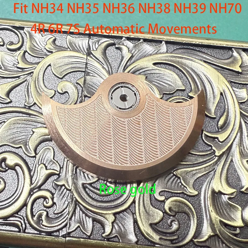 Customized Automatic Hammer Rose Gold Black Blue Silver Gold Watch Rotor Parts