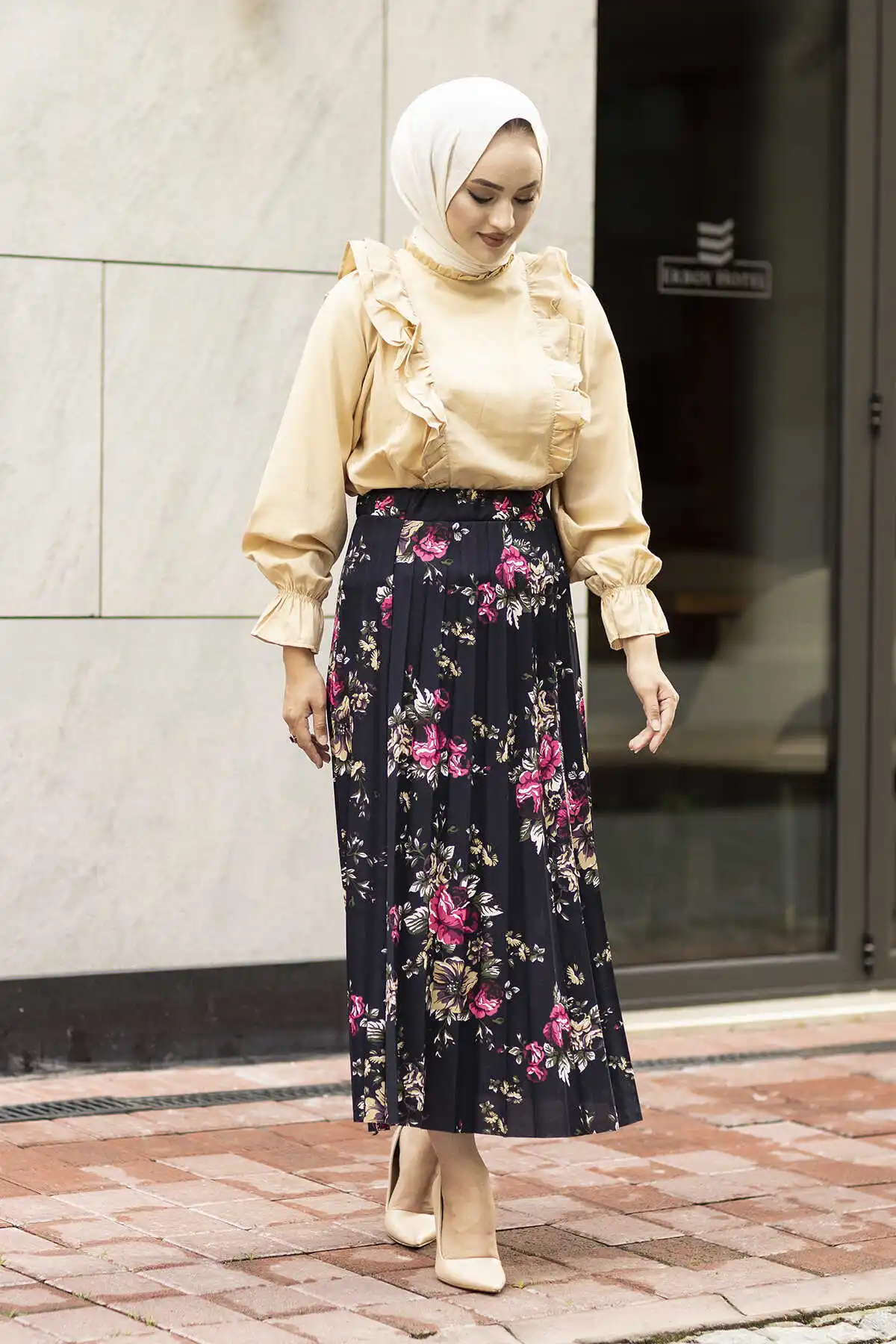 

Юбка с узором Piliseli-темно-синяя