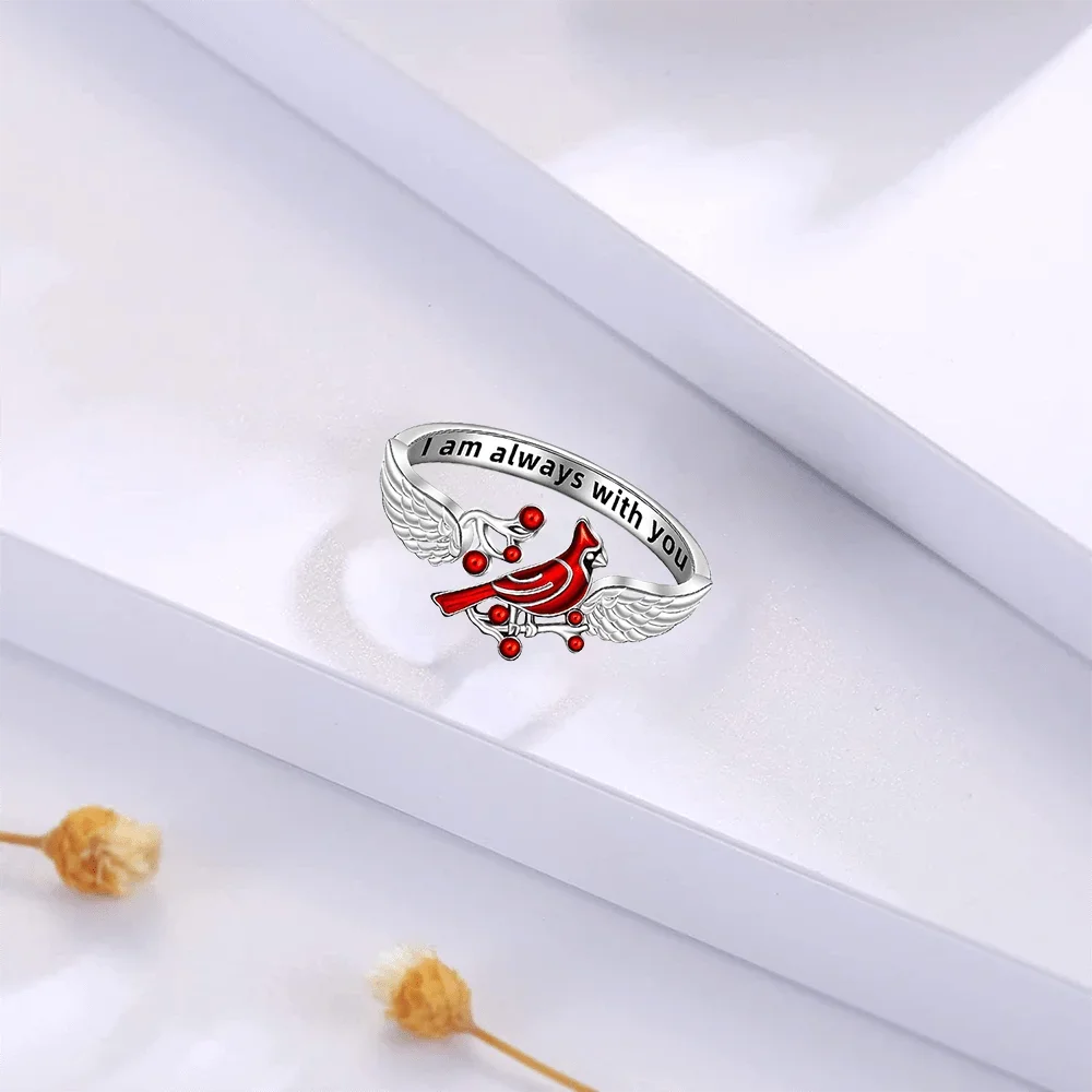 Creative Ring Red Bird with Red Fruit Ring Birthday Christmas Gift Holiday Gift Anniversary Party Gifts Jewelry finger rings jewelry rings ring jewelry 1pc