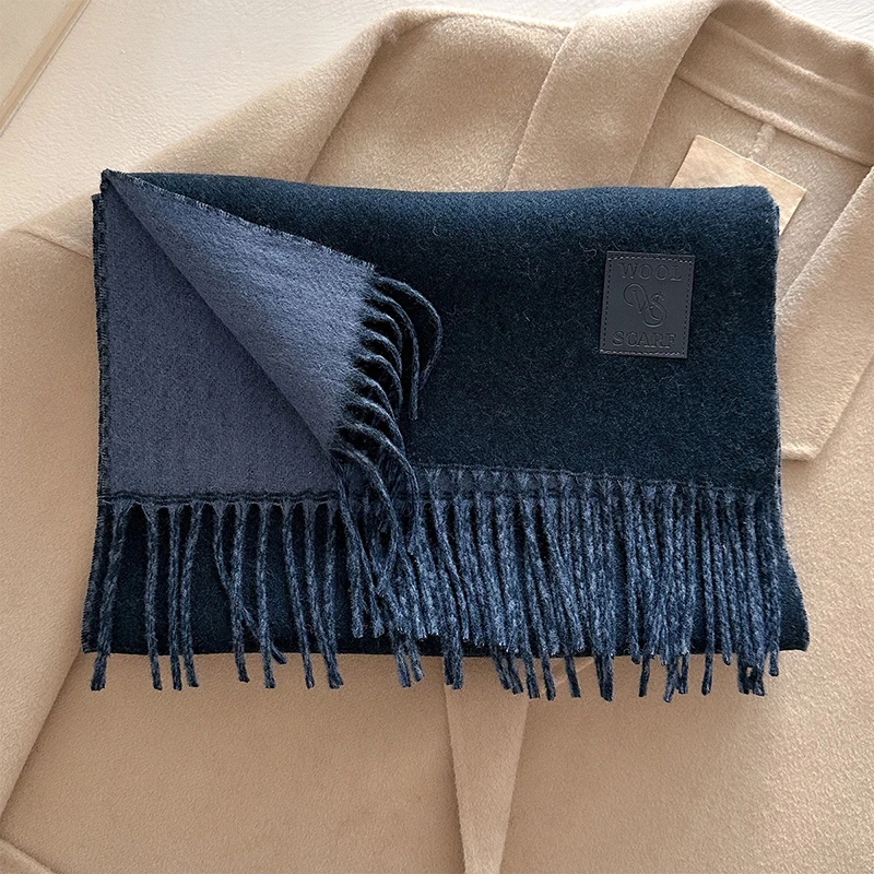 Winter Wolle Schal für Frauen Lange Warme Kaschmir Schal Wrap Solide Dame Schals Hijab Weibliche Pashmina Bandana Kopf Schals Stola – Detail 12