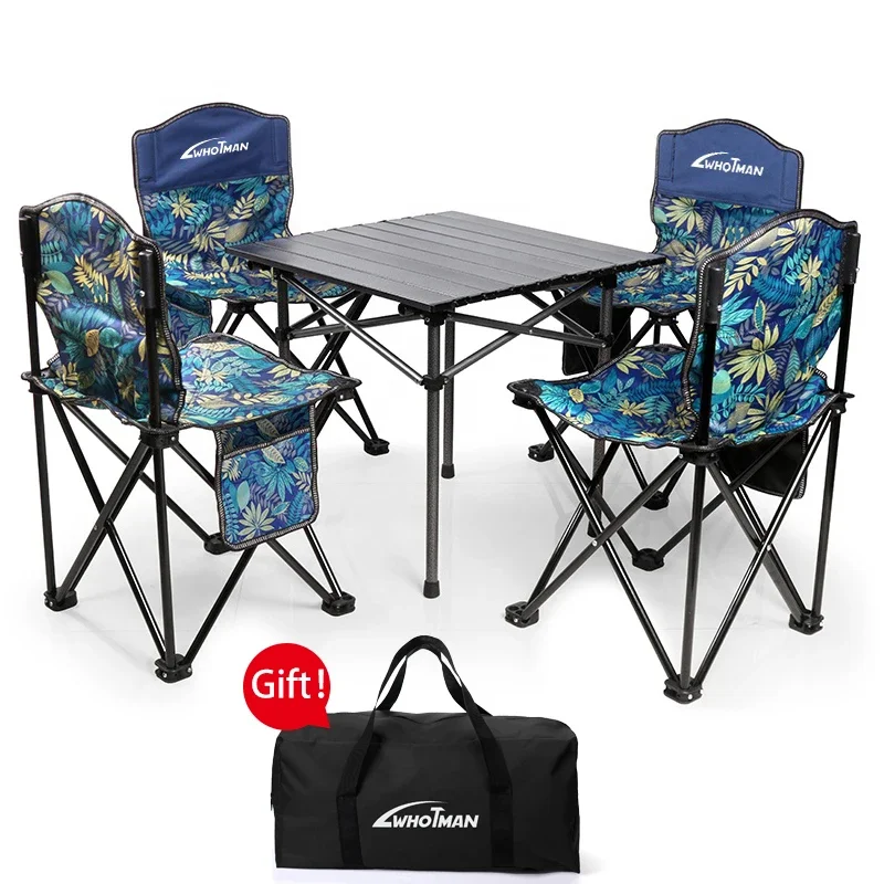 

Portable Foldable Chair and Table Set Aluminum Alloy Carbon Steel Camping Camp Chair Table Outdoor Garden Furniture Sets Set
