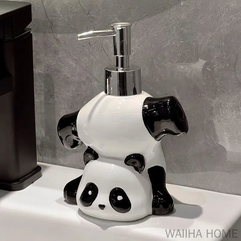 Creative Children Panda Ceramic Soap Dispenser Panda Shape Soap Dish Bathroom Decoration Accessories Shampoo Bottle Girls Gift soap dispenser shampoo dispenser soap dispenser bottle foaming soap dispenser