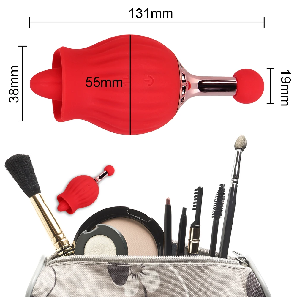 Rose Shape Tongue Licking Vibrator for Women