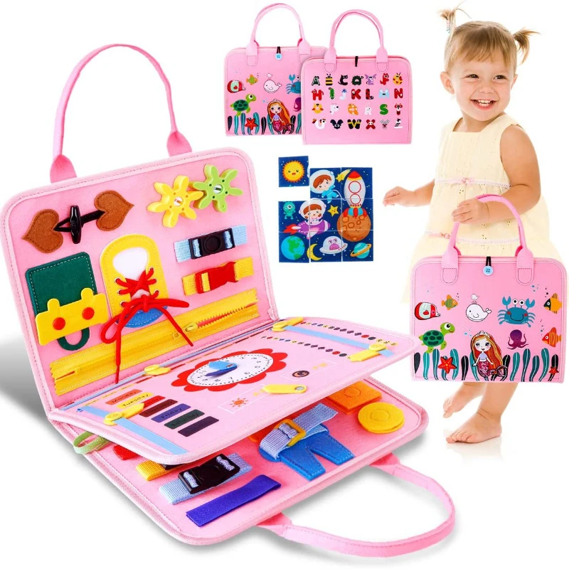 

Busy Board Montessori Toys for Toddlers Busy Board Preschool Educational Toys Travel Activities Alphabet Fine Motor Skills