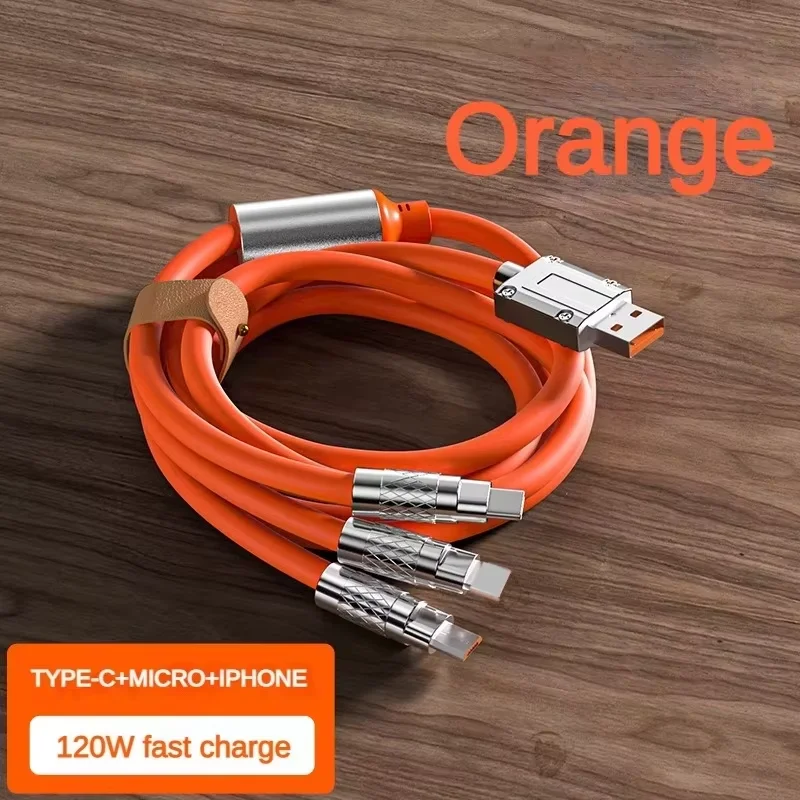ตัวเลือกสินค้า สายชาร์จเร็ว 3 หัว 120W ชาร์จได้ทุกแบรนด์