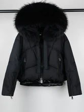  Lagabogy 2022 Top Quality Winter Coat Women Large Raccoon Fur Hooded 90% White Duck Down Thick Parkas Female Snow Puffer Jackets 