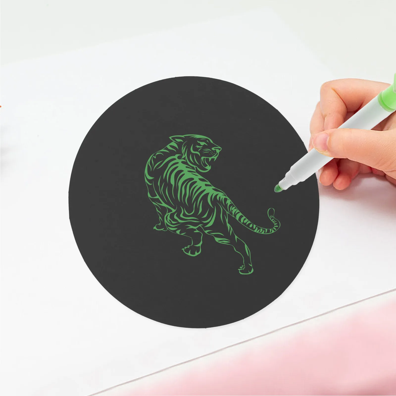 40 장 라운드 카드 종이 두꺼운 그림 종이 수채화 크레용 마커 아트 DIY 칩 보드 용 하드 드로잉 종이