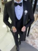 2023 New Arrival Male Wedding Suits Slim Fit Shawl Lapel 3 Pieces Formal Best Men Groom Wear Wedding Tuxedos Trajes De Hombre 3
