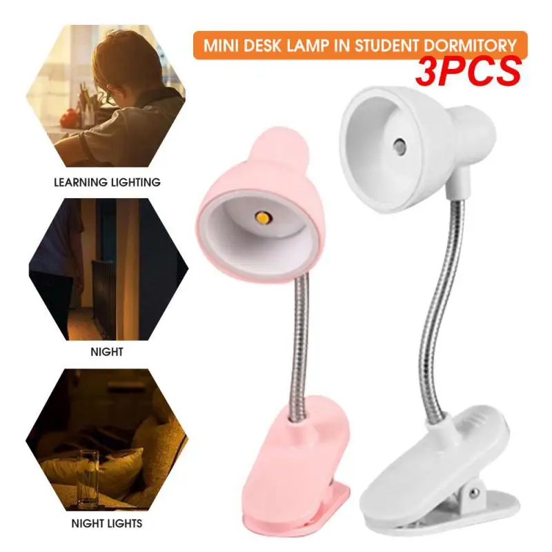 

3PCS Mini Book Light LED Clamp Reading Lamp Night Lights Books To Read Bedside Table For Bedroom Study Clip Design Home Child