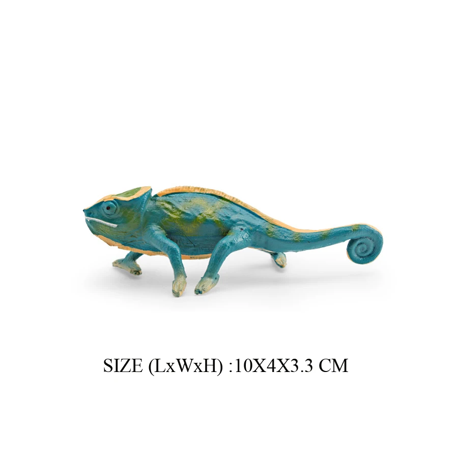 Statuette realistiche di rettili in plastica: camaleonte, drago di Komodo, drago barbuto, varano dal collare, iguana. Giocattoli educativi._voghion.com