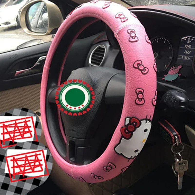 KAWAIIFITMENT steering wheel Ver.1 た。 Amazon.com: Black Cute Cartoon Steering Wheel Cover,Anime Kawaii