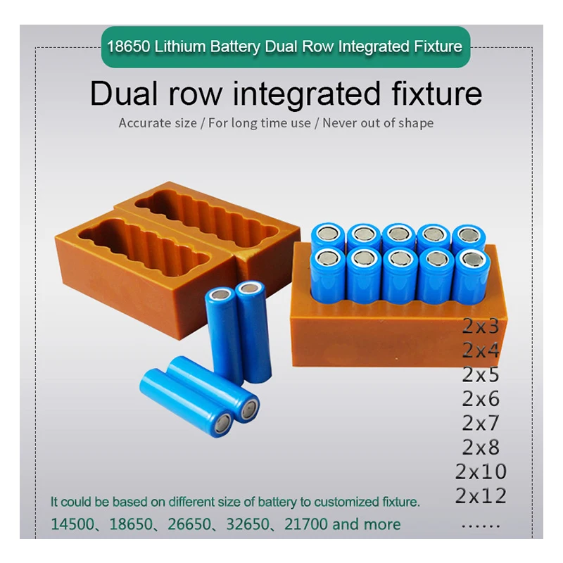 

Double Row Integrated Fixing Fixture Clamp Compatible 6 8 10 12 14 16 20 24 Pcs 18650 Lithium Battery Spot Welder Pack Fixture