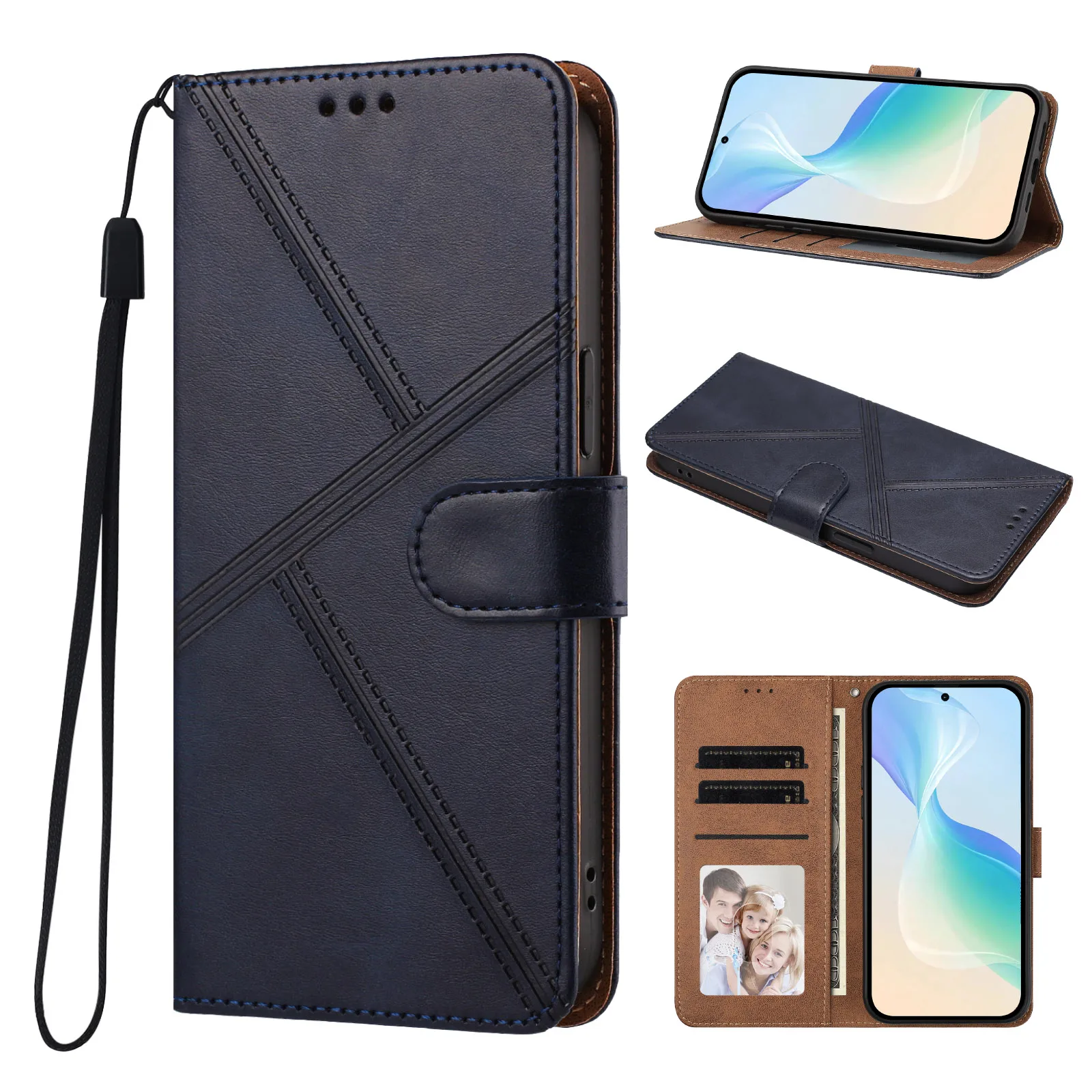 Luxury Leather Flip Wallet Phone Cover