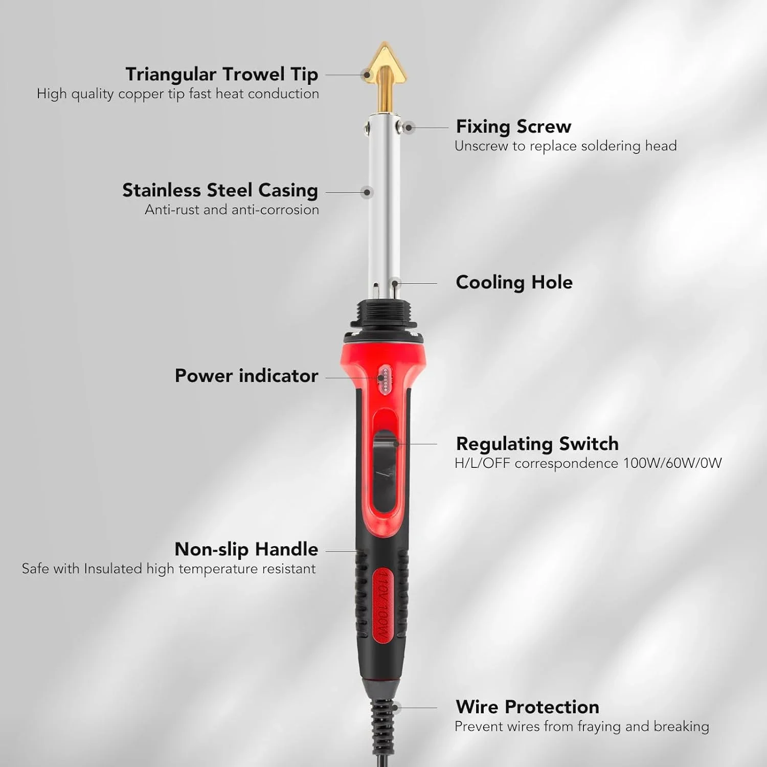 100W Plastic Welding Kit with Soldering Iron Tips Fast Heating 2-in-1 Plastic Welder Soldering Iron Gun Temperature Control DIV 2