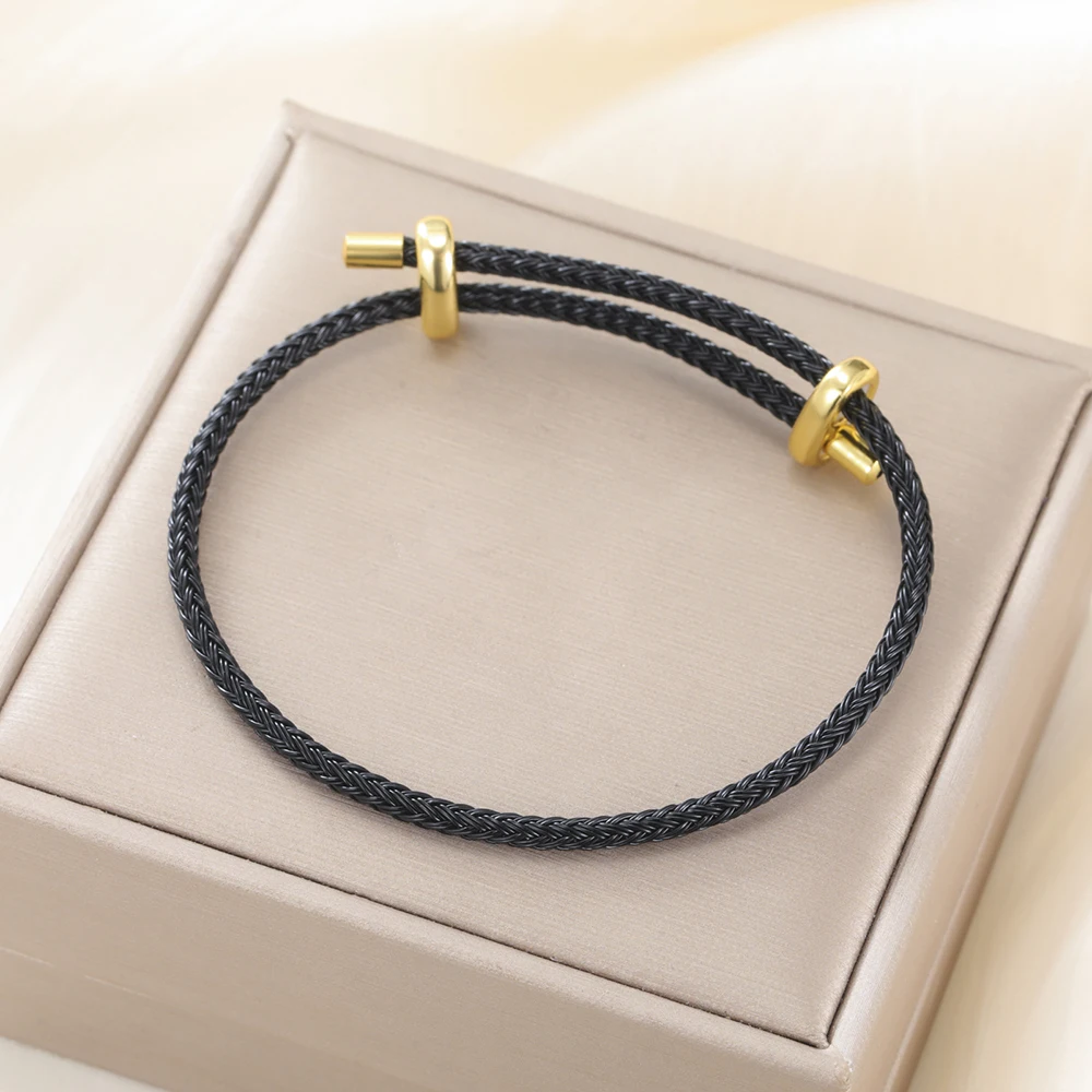 Dawapara Armband aus geflochtenem Seil, Edelstahlverschluss, verstellbares gewebtes Kordelarmband, minimalistisches Zubehör für die Schmuckherstellung – Detail 10