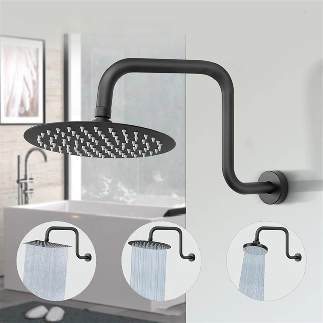Extension de pommeau de douche en acier inoxydable, 13 bras de douche muraux en effet – Image 3