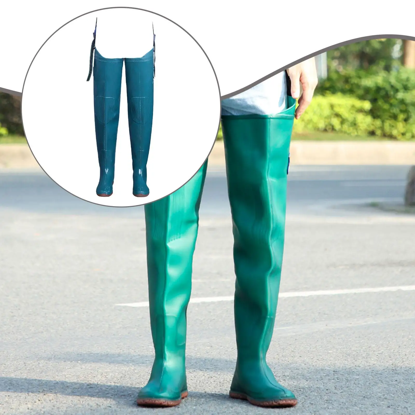 Bottes de pêche wader imperméables genou long - Chaussures eau résistantes durables pour pêche extérieure