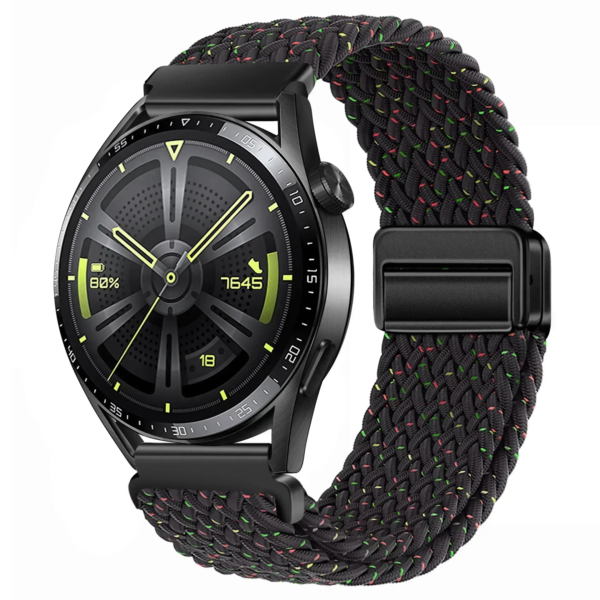 Braided Nylon Solo Loop with Magnetic Buckle - 22mm Sport Wristband Bracelet