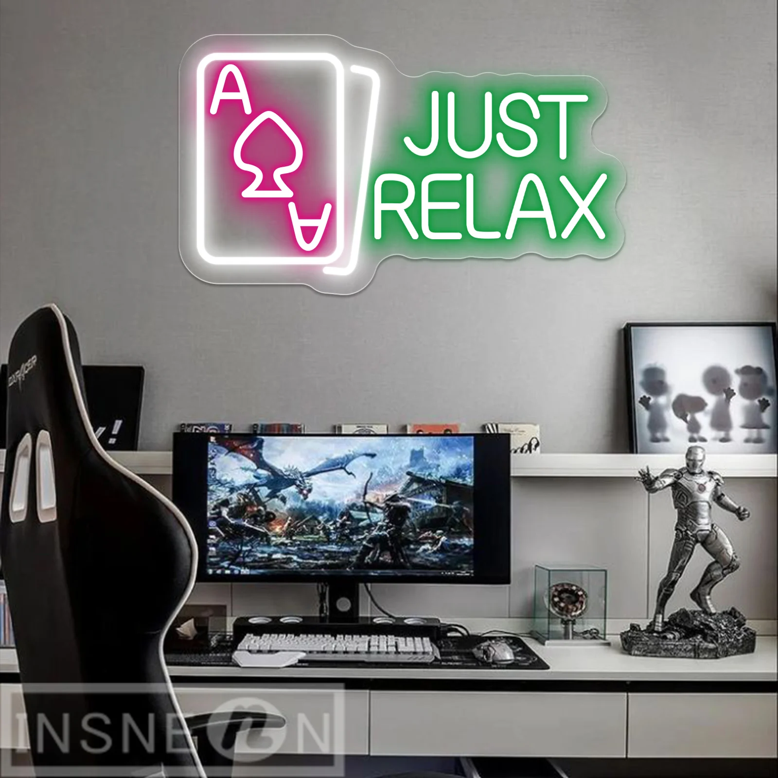 

Poker Just Relax Neon Signs Neon Lights USB Power With Switch Led Neon Sign Beer Bar Club Men's Cave Hotell Bar Cafe Neon Lights