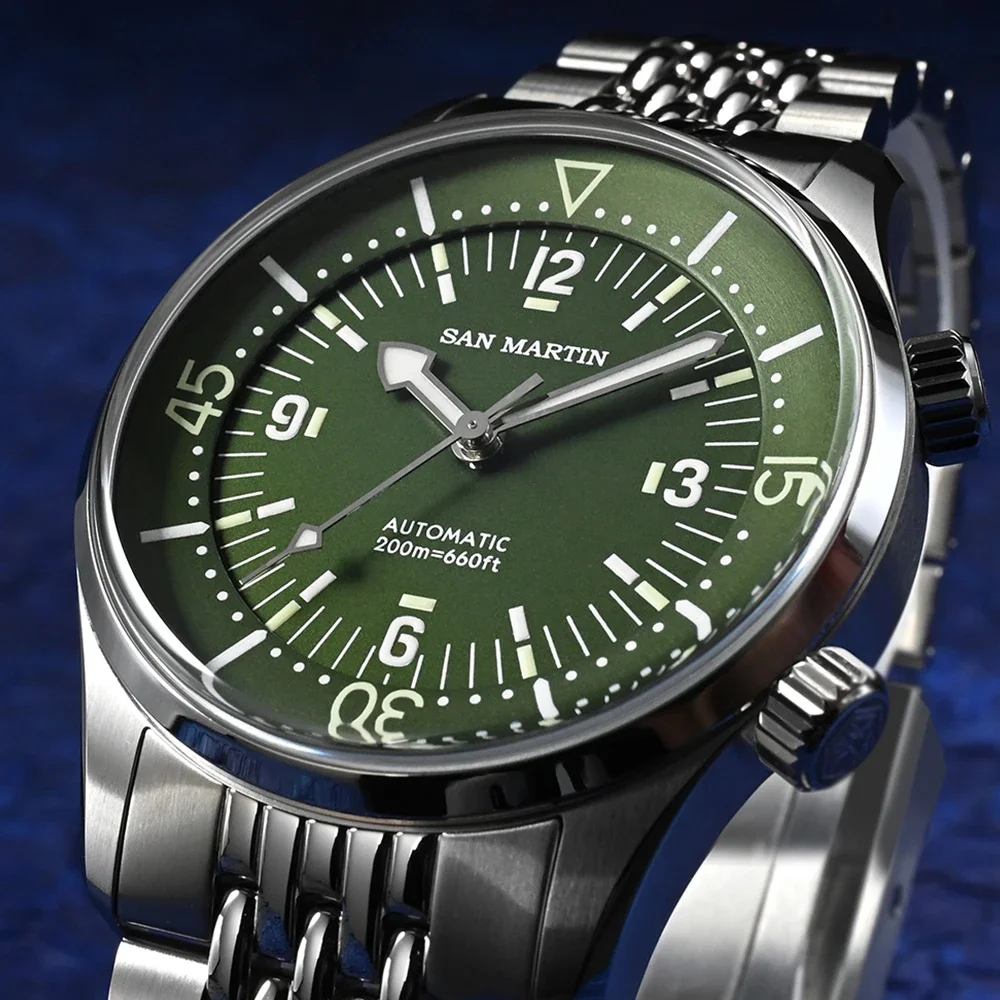 San Martin 39mm Leyenda Diver Watch NH35 Automatic Mechanical Movement AR Sapphire Luminous Waterproof 200m Watches SN0141W 5