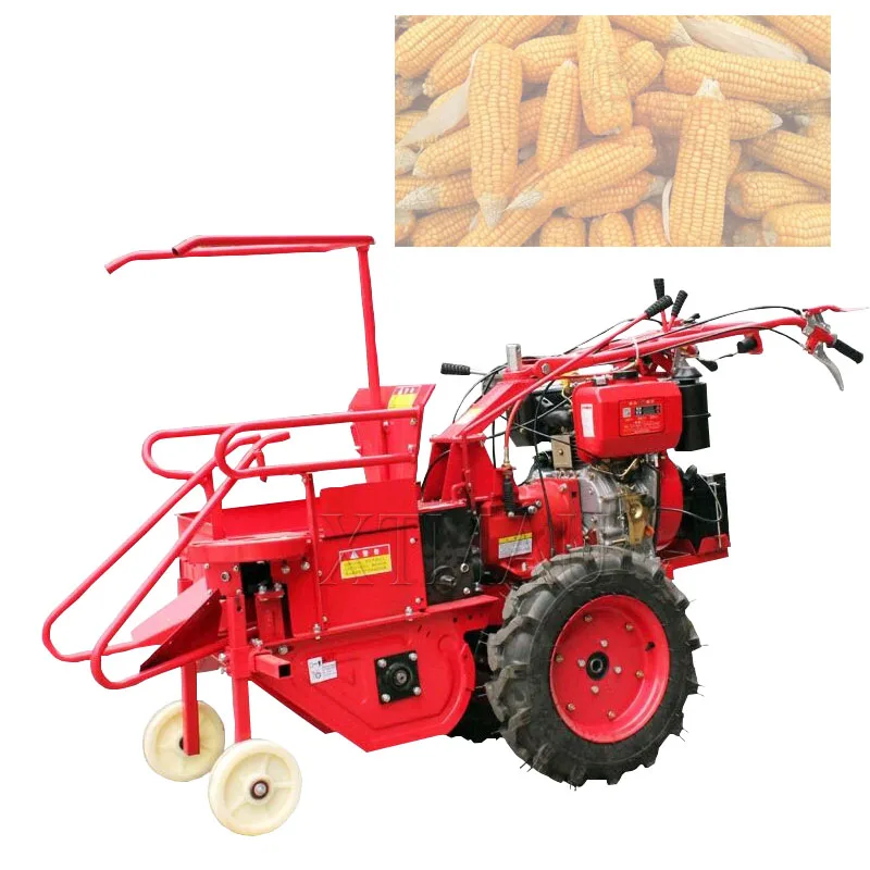 

Multifunctional Walk Behind Tractor Header Small Corn Walk Behind Harvester Household Single Row Hand Push Corn Harvester