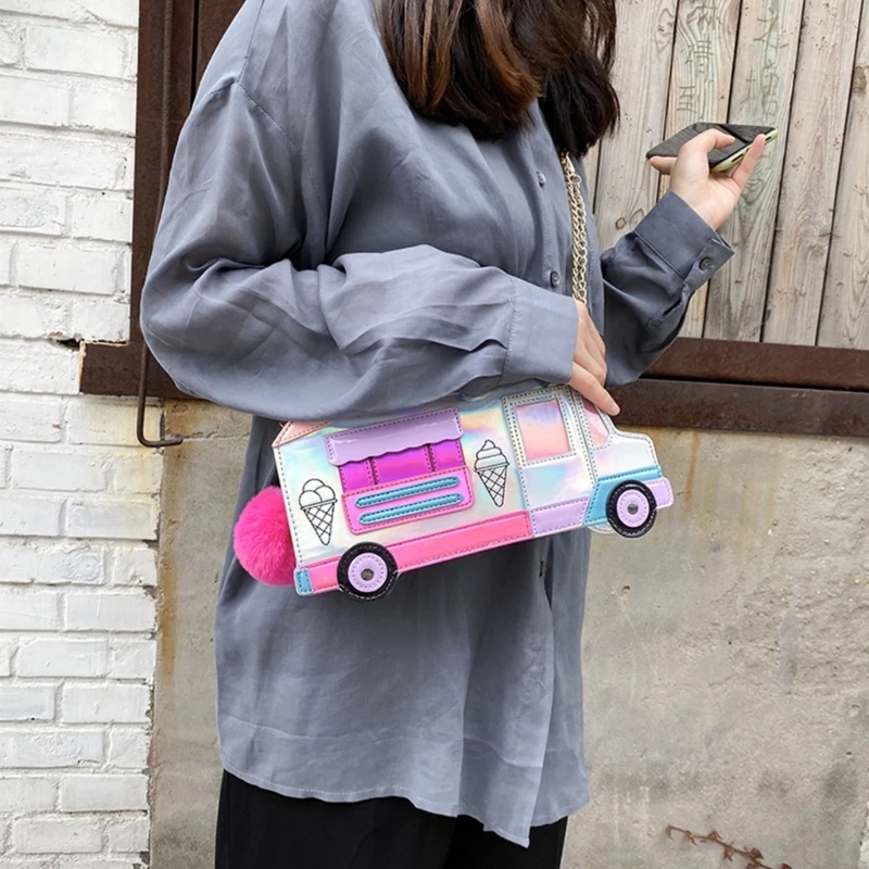 Women Handbags Women Ladies Cartoon Ice Cream Car Shaped Crossbody PU Leather Shoulder Bag Tote Purse Handbag Satchel leather handbag women handbags crossbody bags