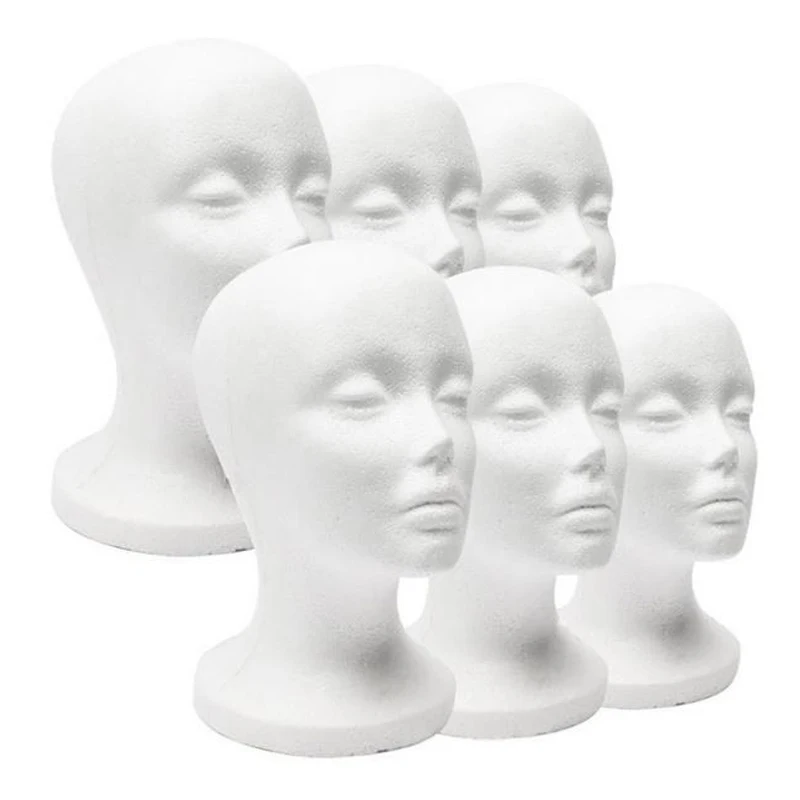 White Women Mannequin Head Model Foam Head Polystyrene Lightweight Durable Portable Fashion Travel Salon