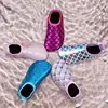 Mermaid Scale Girls Aqua Shoes Summer Bling Children Beach Swimming Shoes New Princess Anti Slip Soft Toddler Kids Slippers 2