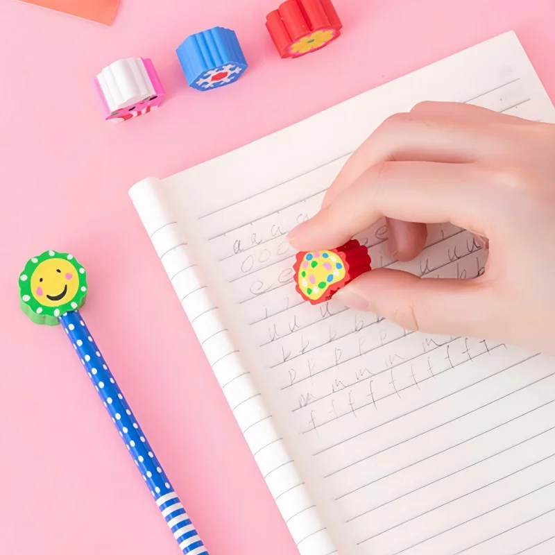 Cute with rubber cartoon pencils Kindergarten Prize gift Paintbrush Creative stationery for students drawing sketch pencils 3