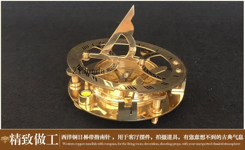 *Return pure copper products Sundial ornament Compass