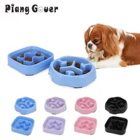 Small Dog Slow Food Bowl Anti Choking Cat Pet Bowl Puppy Feeder Supplies Square/Round 1