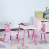 Triple Piece Collection Children's Wood Table Seat with Crown Pattern 2