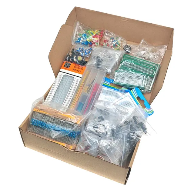 2110pcs Electronic Components Kit Ultimate Edition Various Common Capacitors  Resistors T0-92 LED PCB Board DIP-IC Breadboard