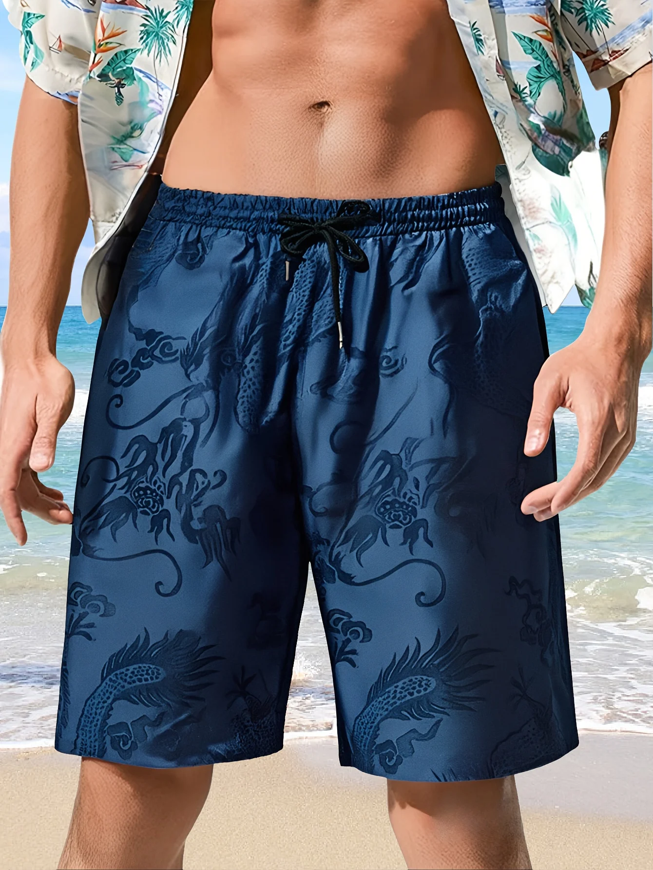 Neuheit Herren Shorts Schwimmen Strand Shorts 3D Chinesischen Drachen Gedruckt Surfbrett Shorts Badehose Männer und Frauen Shorts – Detail 6