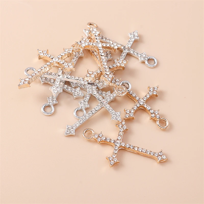 20 Stück 18 x 31 mm niedliche Kreuz-Anhänger aus Kristalllegierung für die Schmuckherstellung, Tropfenohrringe, Halsketten, DIY-Handwerk, Schmuckzubehör