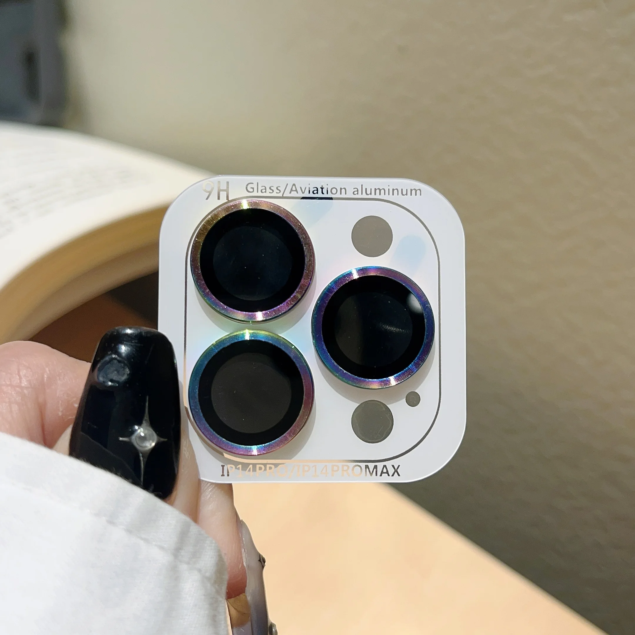 Premium Tempered Glass Camera Lens Protector with Metal Frame