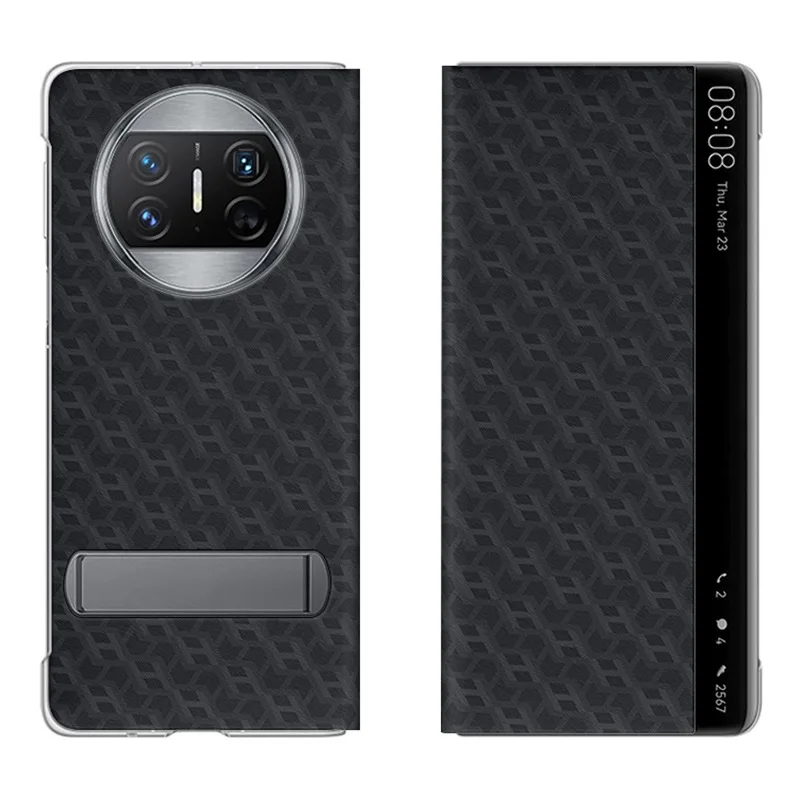 Luxury Leather Flip Cover with Kickstand and Auto Sleep/Wake for Smartphones - Original Smart View Case