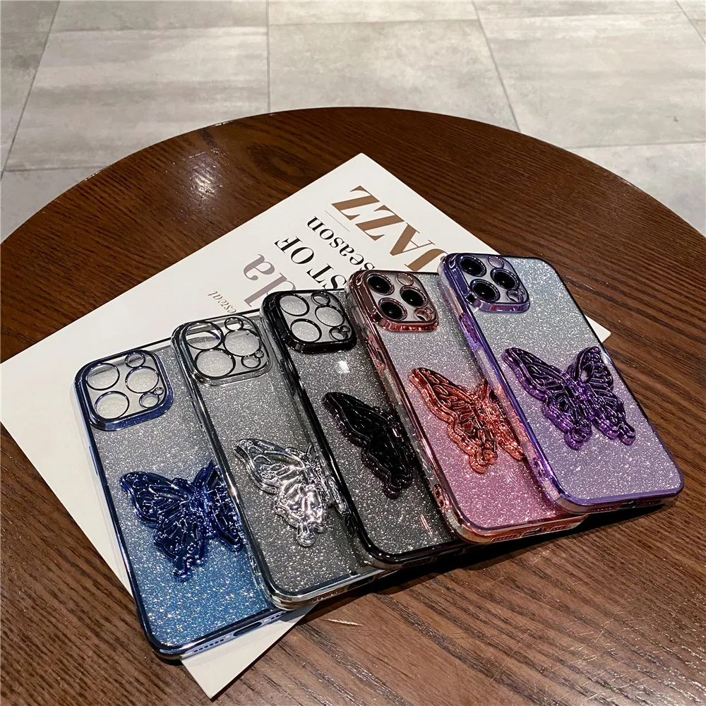 Butterfly Bracket Stand Phone Case – Soft Cover Edition