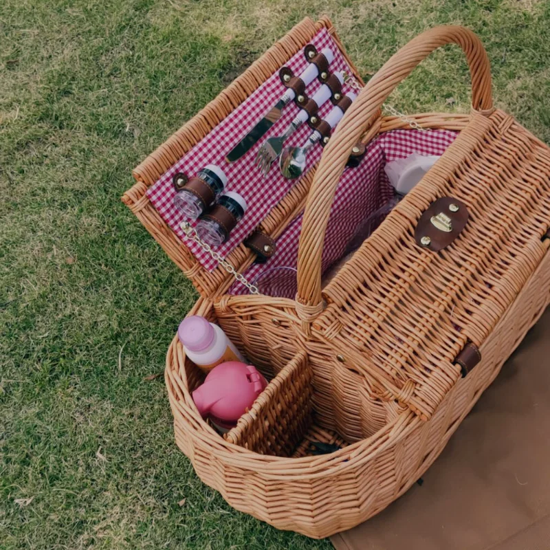 Large-Capacity-Cylinder-Willow-Picnic-Basket-Rattan-Picnic-Basket-Ins ...