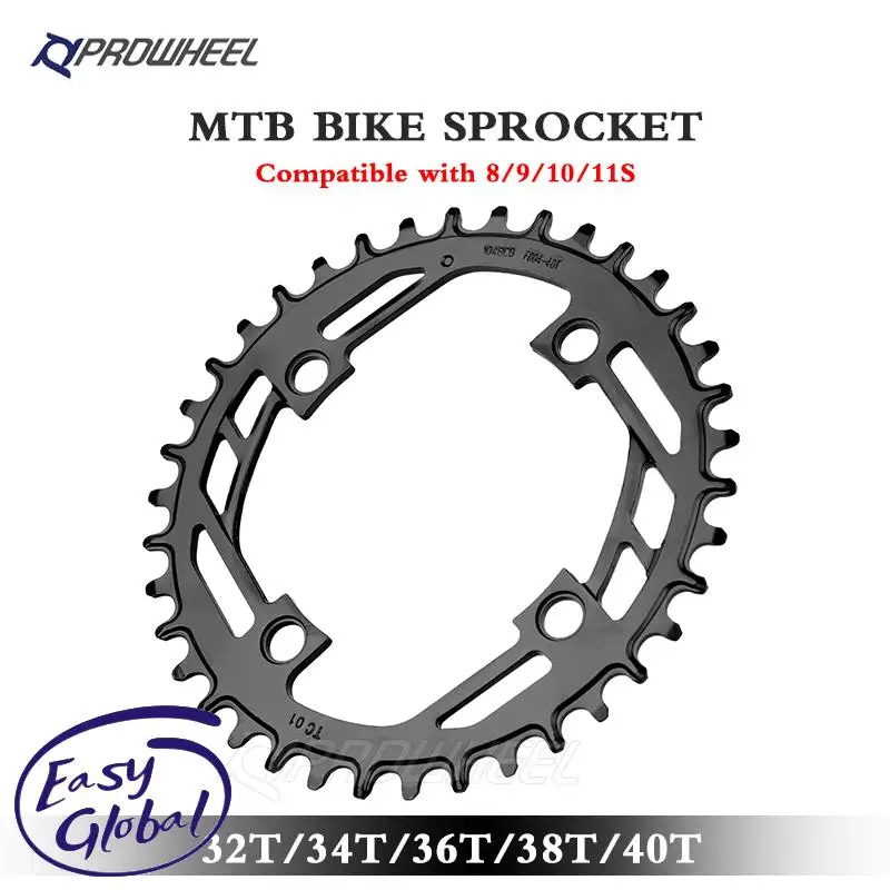 

Prowheel Mountain Bike Sprocket Steel Mtb Chainwheel Round Narrow Wide Chainring 104bcd Crankset 32t 34t 36t 38t 40t Crowns